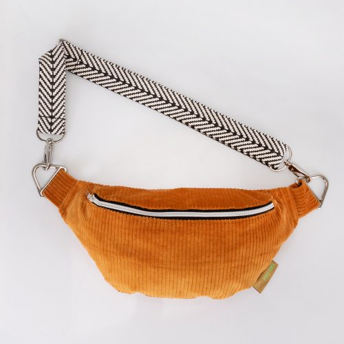 Crossbody Bag in warmem ockergelben Cord