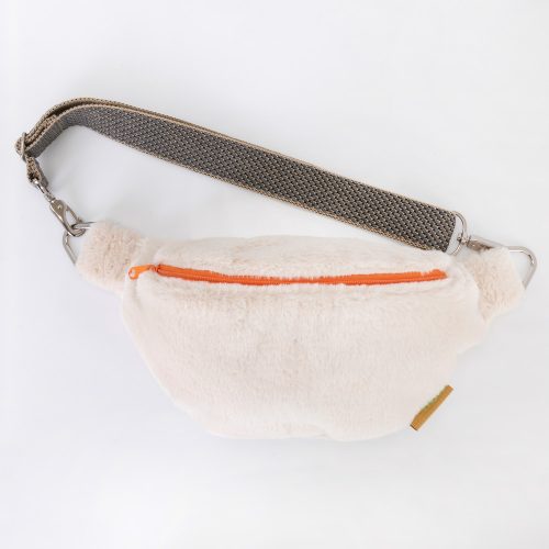 Naturweiße kuschelige Plüsch-Crossbody-Bag